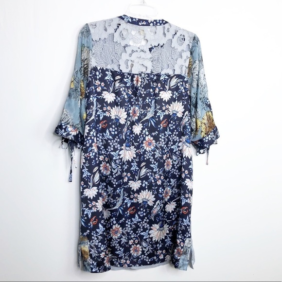 ANTHROPOLOGIE Tiny mixed fabric patterns embroidered BoHo dress - Picture 11 of 12